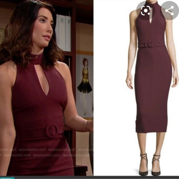 Cinq a Sept Juniper Keyhole Belted midi dress - Picture 2 of 7